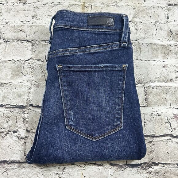 Abercrombie & Fitch Jeans Womens 0R/25 Blue Simone High-rise Ankle Distressed - Picture 1 of 14